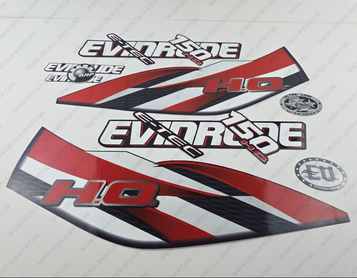 Evinrude 150HP E-tec HO 2009-2013 Blue Cowling Outboard Decal Kit